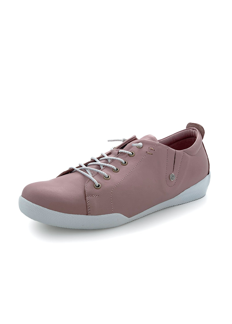 Low-top sneakers pink leather, elastic straps – Bellissima