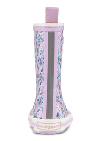 Kumisaappaat - Lilac Splash, kuvioita vaaleanvioletilla pohjalla, Bundgaard Zero Heel