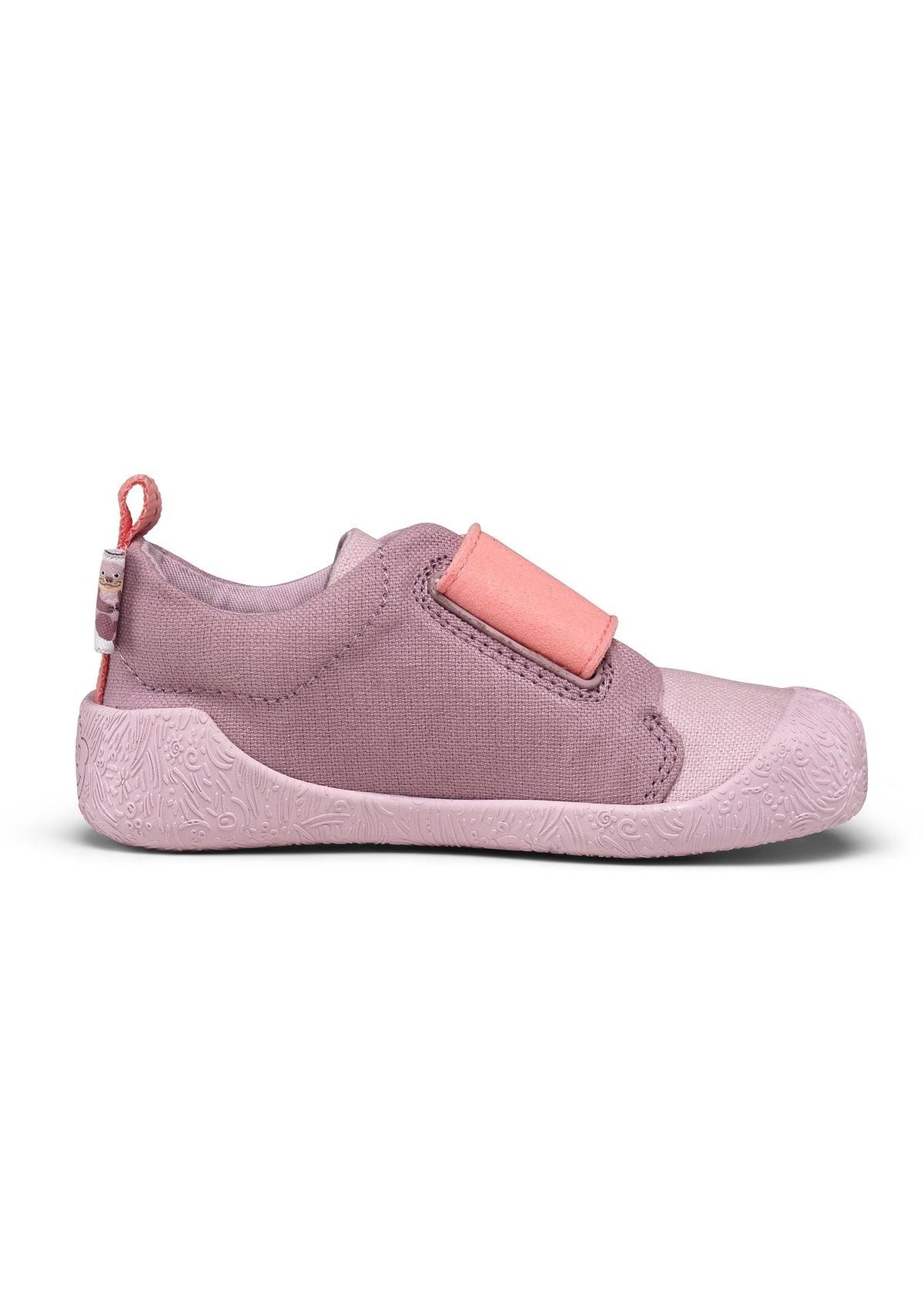 Children's Rhino first walking shoes - Prewalker Cotton Smally, green-beige fabric, yellow velcro straps
