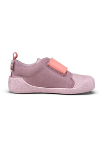Children's Rhino first walking shoes - Prewalker Cotton Smally, green-beige fabric, yellow velcro straps