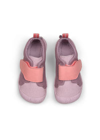Children's Rhino first walking shoes - Prewalker Cotton Smally, green-beige fabric, yellow velcro straps