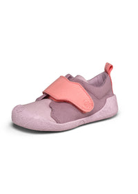 Children's Rhino first walking shoes - Prewalker Cotton Smally, green-beige fabric, yellow velcro straps