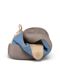 Children's Rhino first walking shoes - Prewalker Cotton Smally, green-beige fabric, yellow velcro straps
