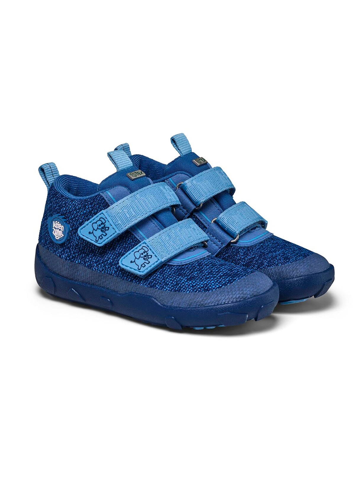 Lasten paljasjalkakengät - Happy Knit Elephant, välikausikengät TEX-kalvolla - sininen