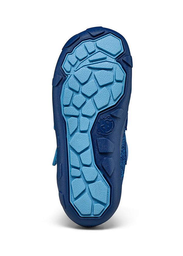 Children's barefoot shoes - Happy Knit Elephant, transitional shoes with TEX membrane - blue