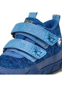 Lasten paljasjalkakengät - Happy Knit Elephant, välikausikengät TEX-kalvolla - sininen