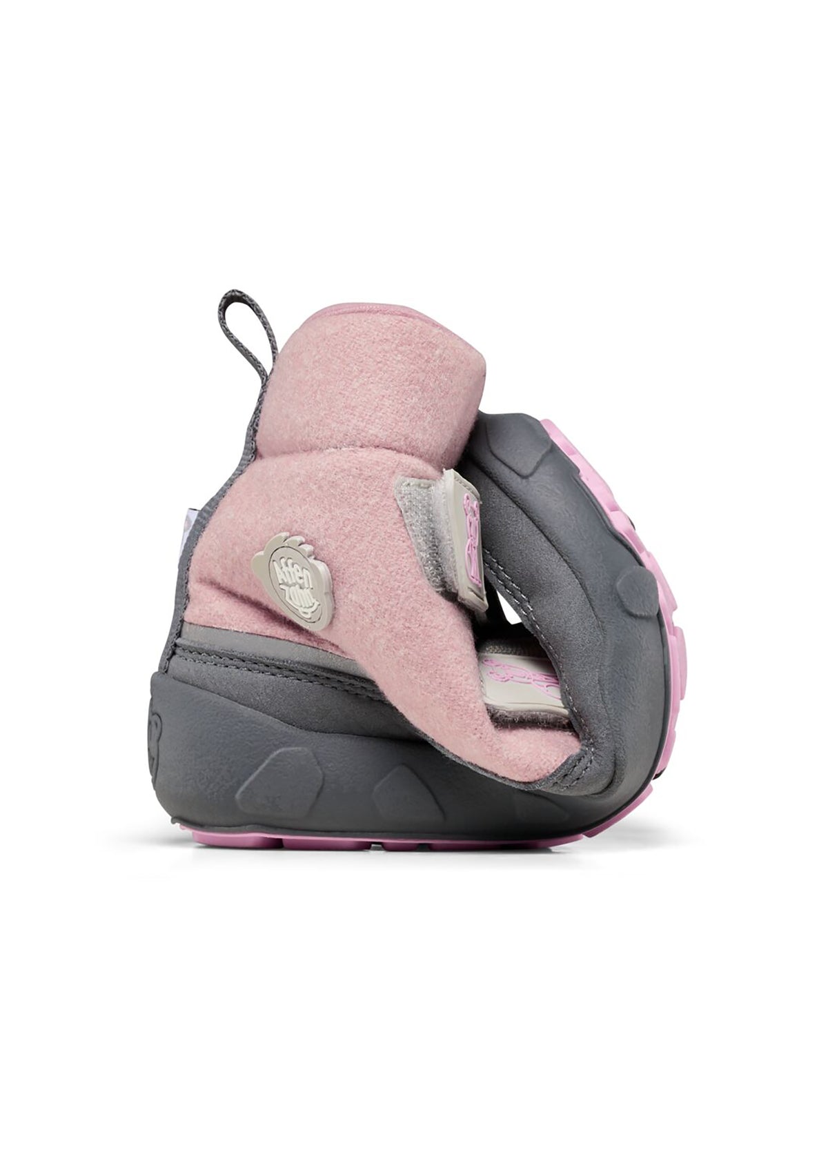 Children's barefoot shoes - Wool Comfy Koala, winter shoes with TEX membrane - pink, gray, wool