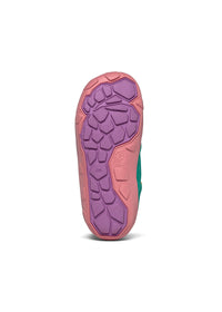 Children's barefoot shoes - Snowboot Owl, winter shoes with TEX membrane - pink, purple, turquoise, vegan