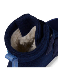Children's barefoot shoes - Wool Comfy Bear, winter shoes with TEX membrane - dark blue, wool