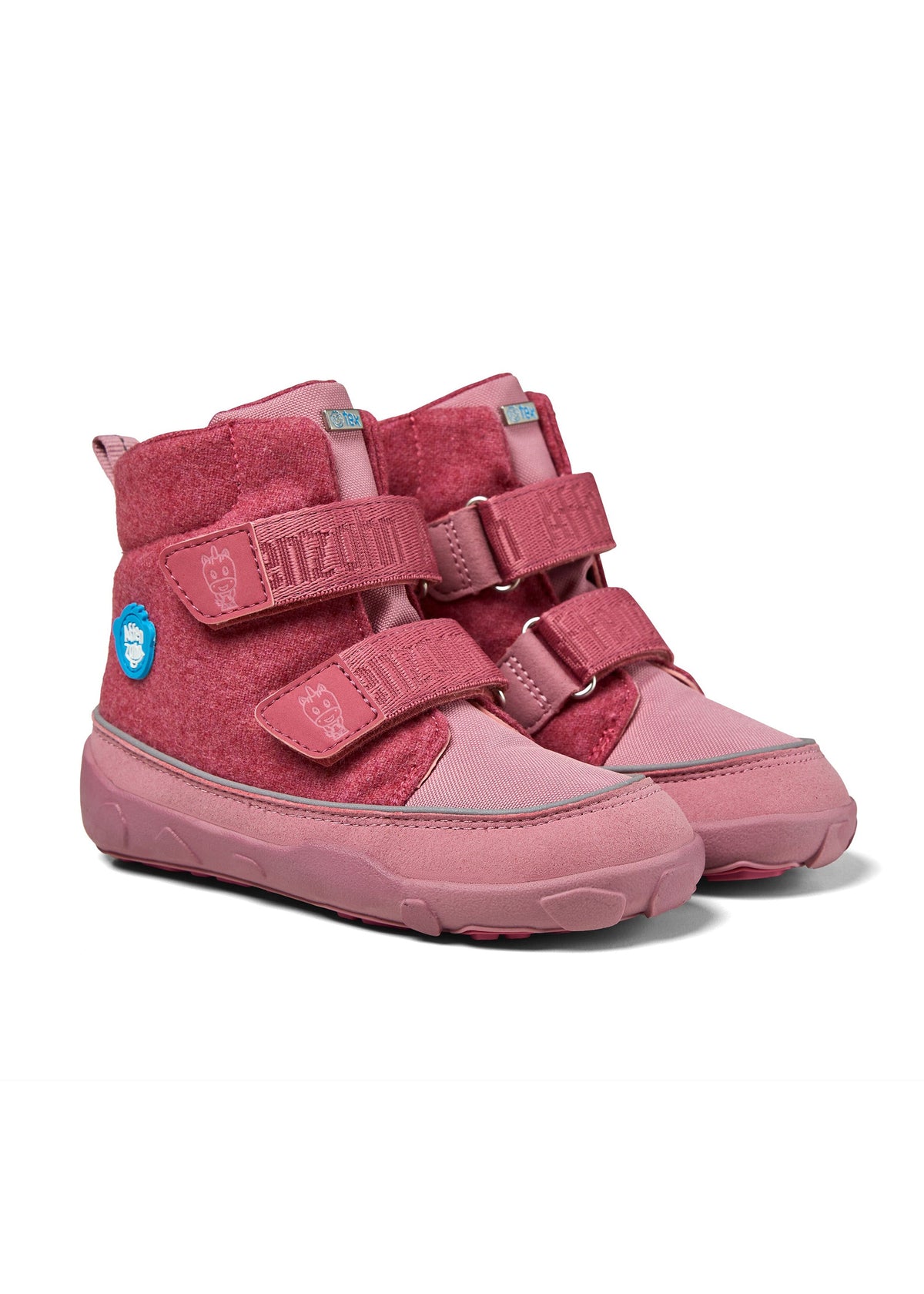 Children's barefoot shoes - Wool Comfy Unicorn, winter shoes with TEX membrane - pink, wool