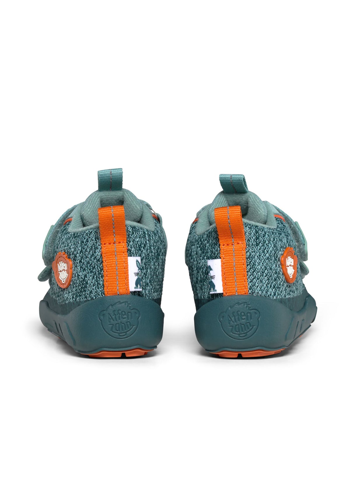 Children's barefoot shoes - Happy Knit Bunny, mid-season shoes with TEX membrane - green, orange