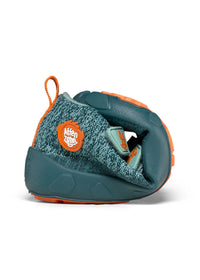Children's barefoot shoes - Happy Knit Bunny, mid-season shoes with TEX membrane - green, orange