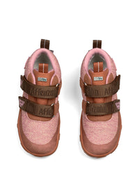 Children's barefoot shoes - Happy Knit Deer, mid-season shoes with TEX membrane - pink, brown