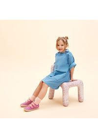 Barfotasneakers för barn - Knit Happy, Flamingo, vegan