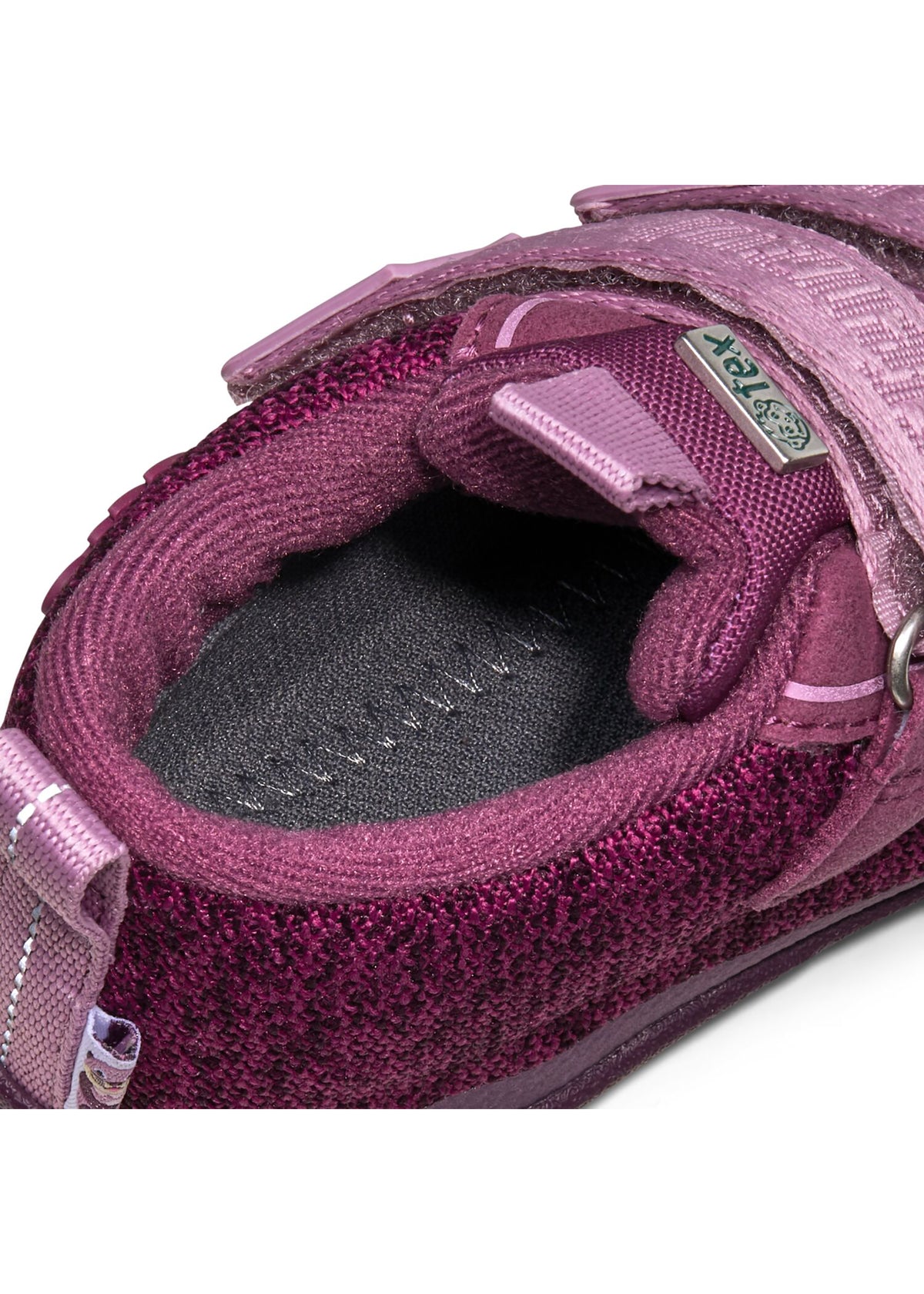 Lasten paljasjalkakengät - Happy Knit Otter, välikausikengät TEX-kalvolla - violetti