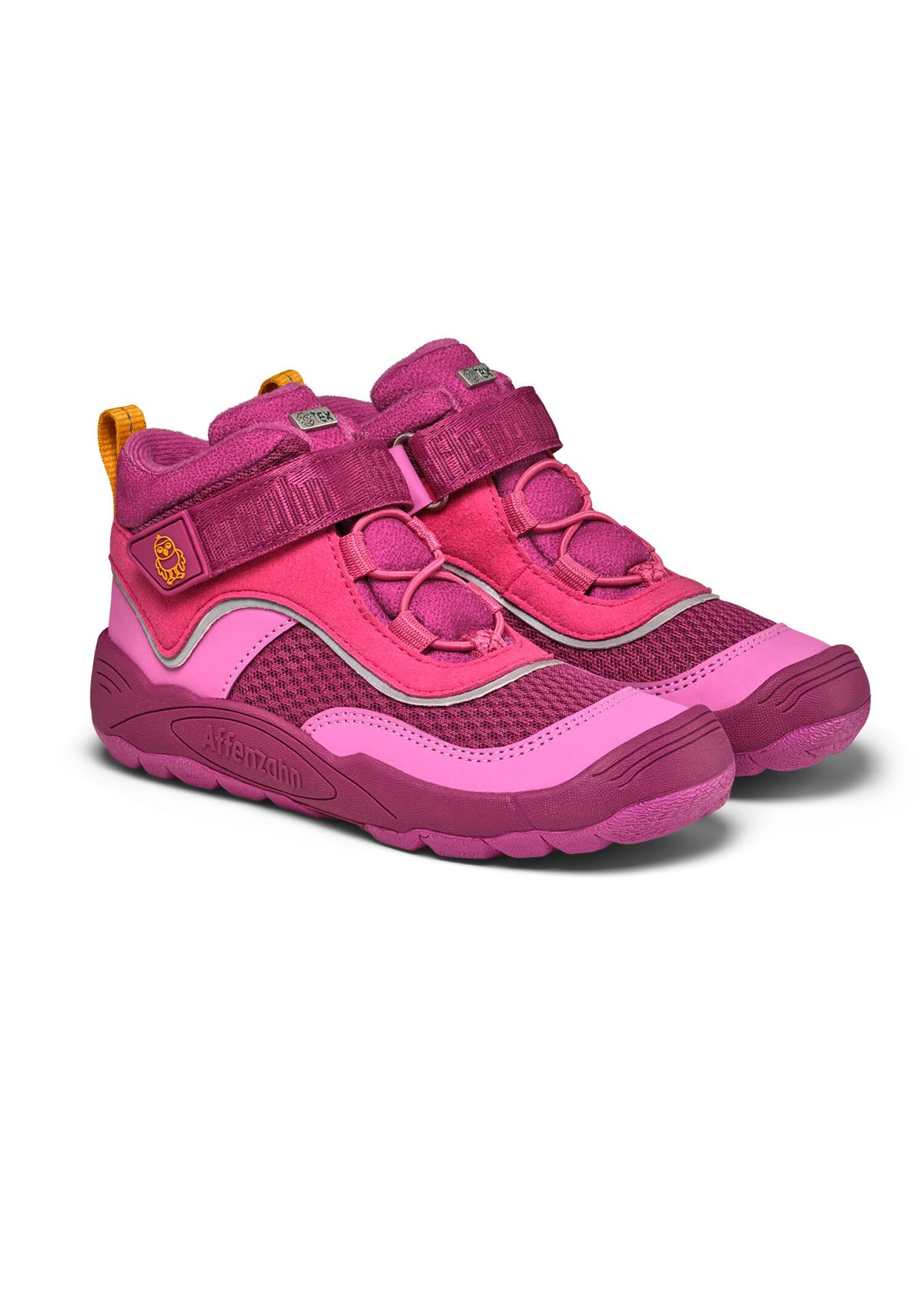 Lasten paljasjalkakengät - Low Boot Vegan Explory Bird, välikausikengät TEX-kalvolla - pinkki