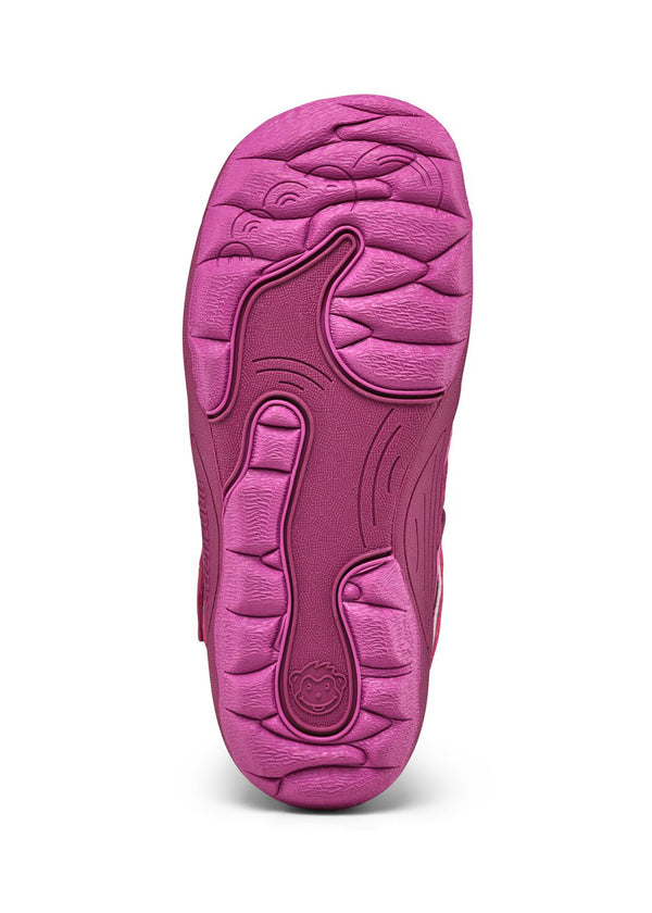 Children's barefoot shoes - Low boot Vegan Explory Bird, mid-season shoes with TEX membrane - pink