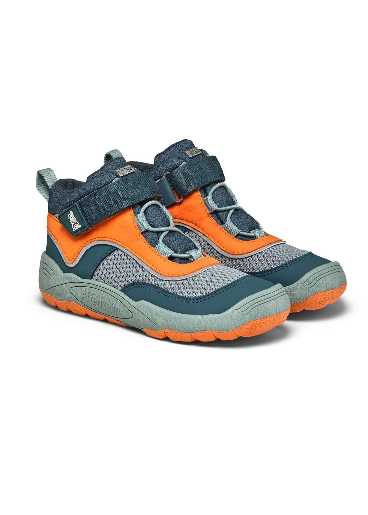 Lasten paljasjalkakengät - Low Boot Vegan Explory, välikausikengät TEX-kalvolla - Bunny, vihreä, oranssi