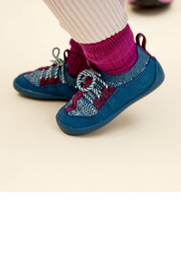 Children's Turtle first-step shoes, slippers - Prewalker Knit, blue