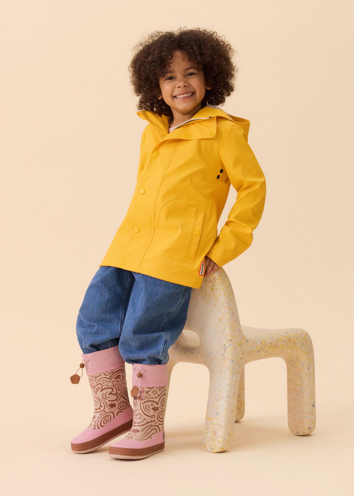 Children’s rubber boots with a warm lining – Vegan Puddly, Deer