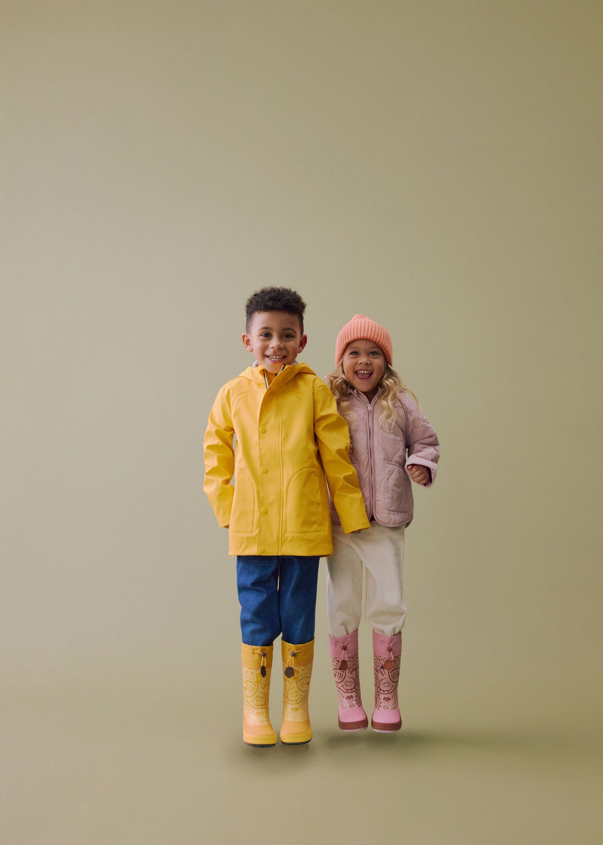Children’s rubber boots with a warm lining – Vegan Puddly, Deer