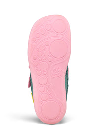 Barnens Chameleon-paljasjalkasneakers - Sneaker Knit Happy, grön-rosa, vegansk