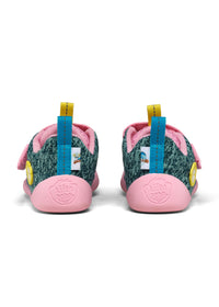 Barnens Chameleon-paljasjalkasneakers - Sneaker Knit Happy, grön-rosa, vegansk