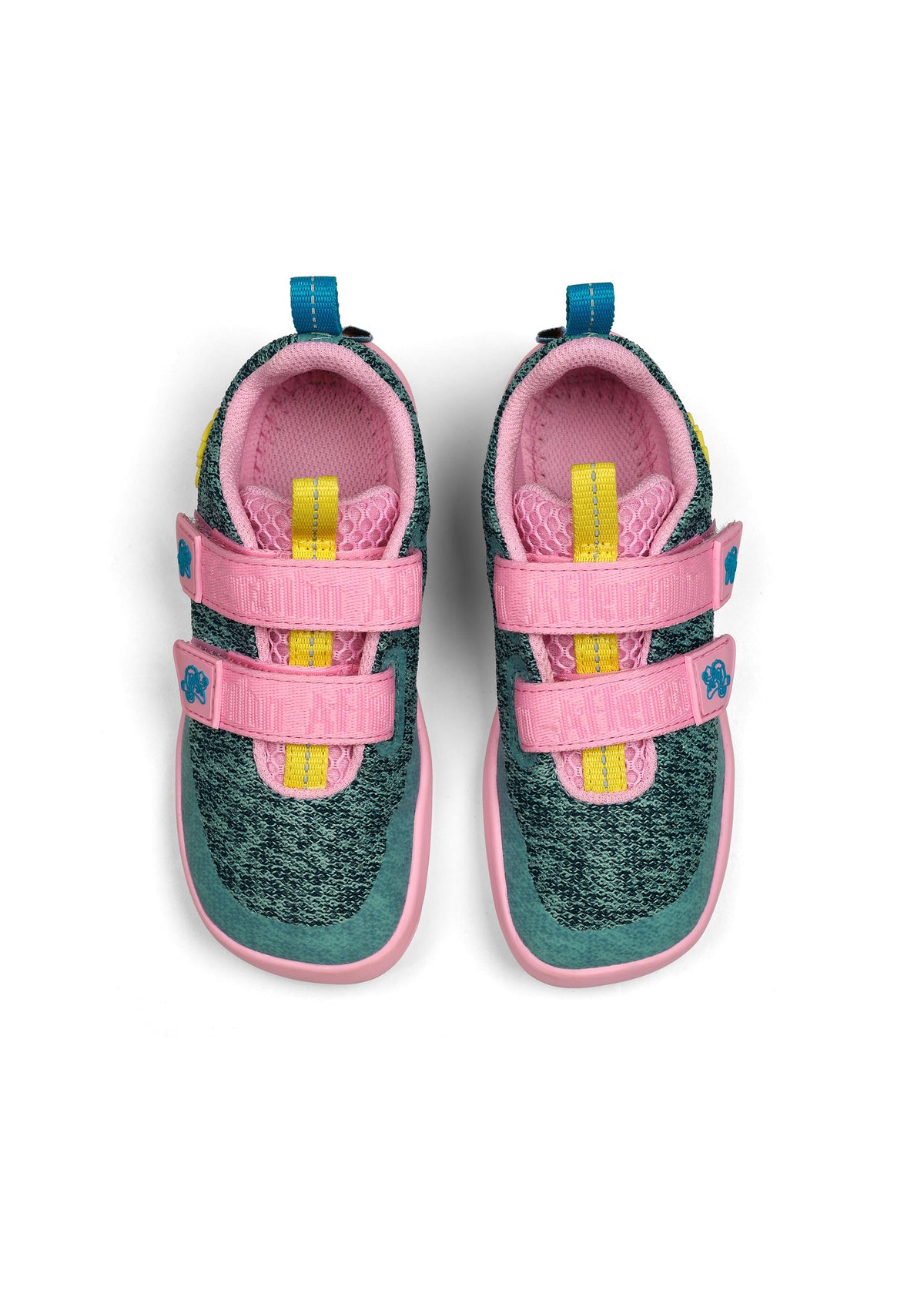 Barnens Chameleon-paljasjalkasneakers - Sneaker Knit Happy, grön-rosa, vegansk