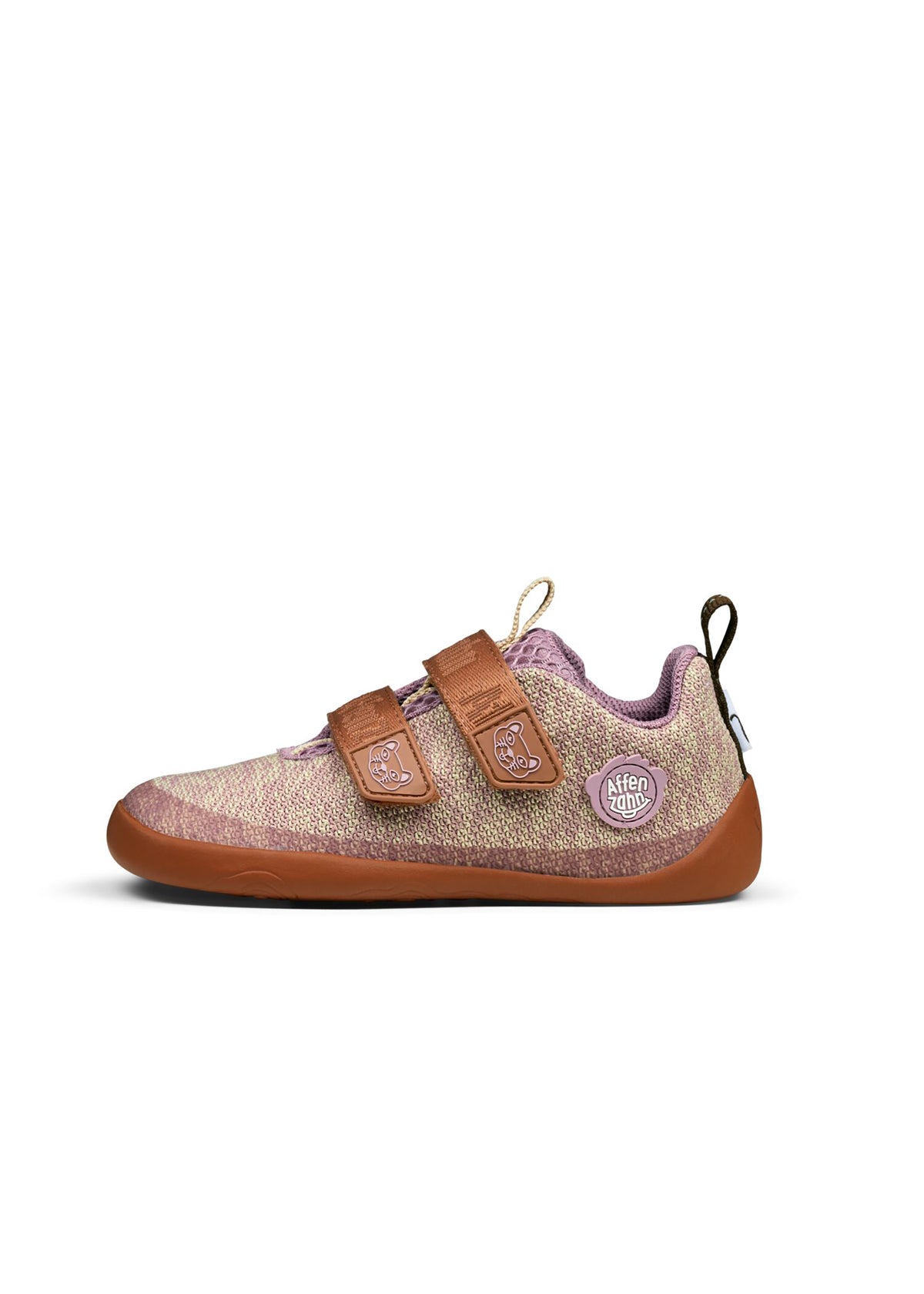 Children's Cat barefoot sneakers - Sneaker Knit Happy, beige-brown-purple, vegan