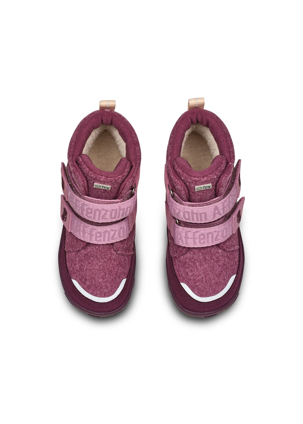 Lasten paljasjalkakengät - Wool Comfy Otter, talvikengät TEX-kalvolla - violetti, villa