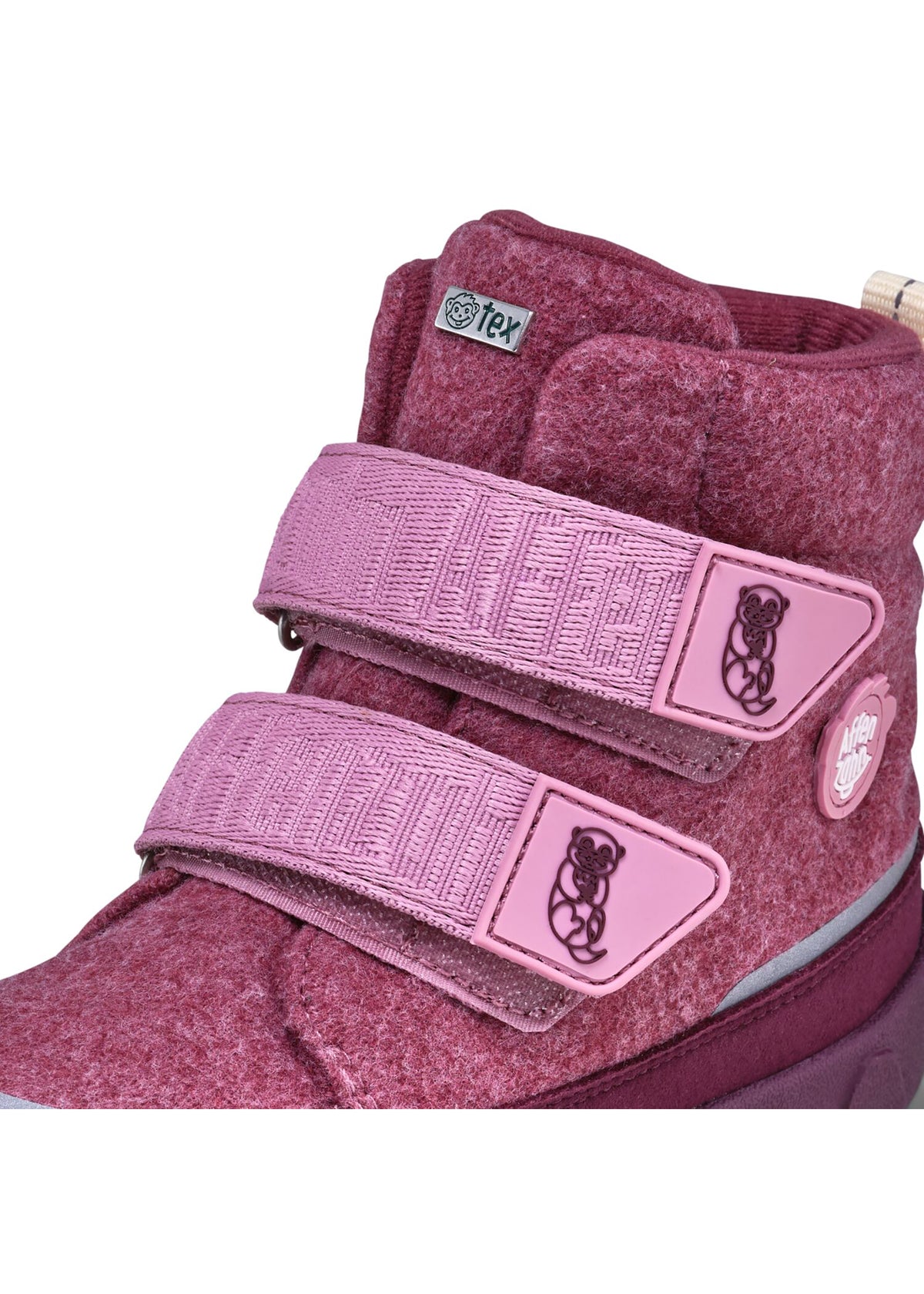 Lasten paljasjalkakengät - Wool Comfy Otter, talvikengät TEX-kalvolla - violetti, villa