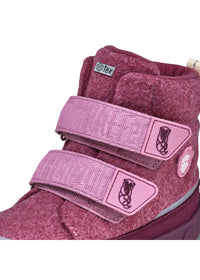 Lasten paljasjalkakengät - Wool Comfy Otter, talvikengät TEX-kalvolla - violetti, villa