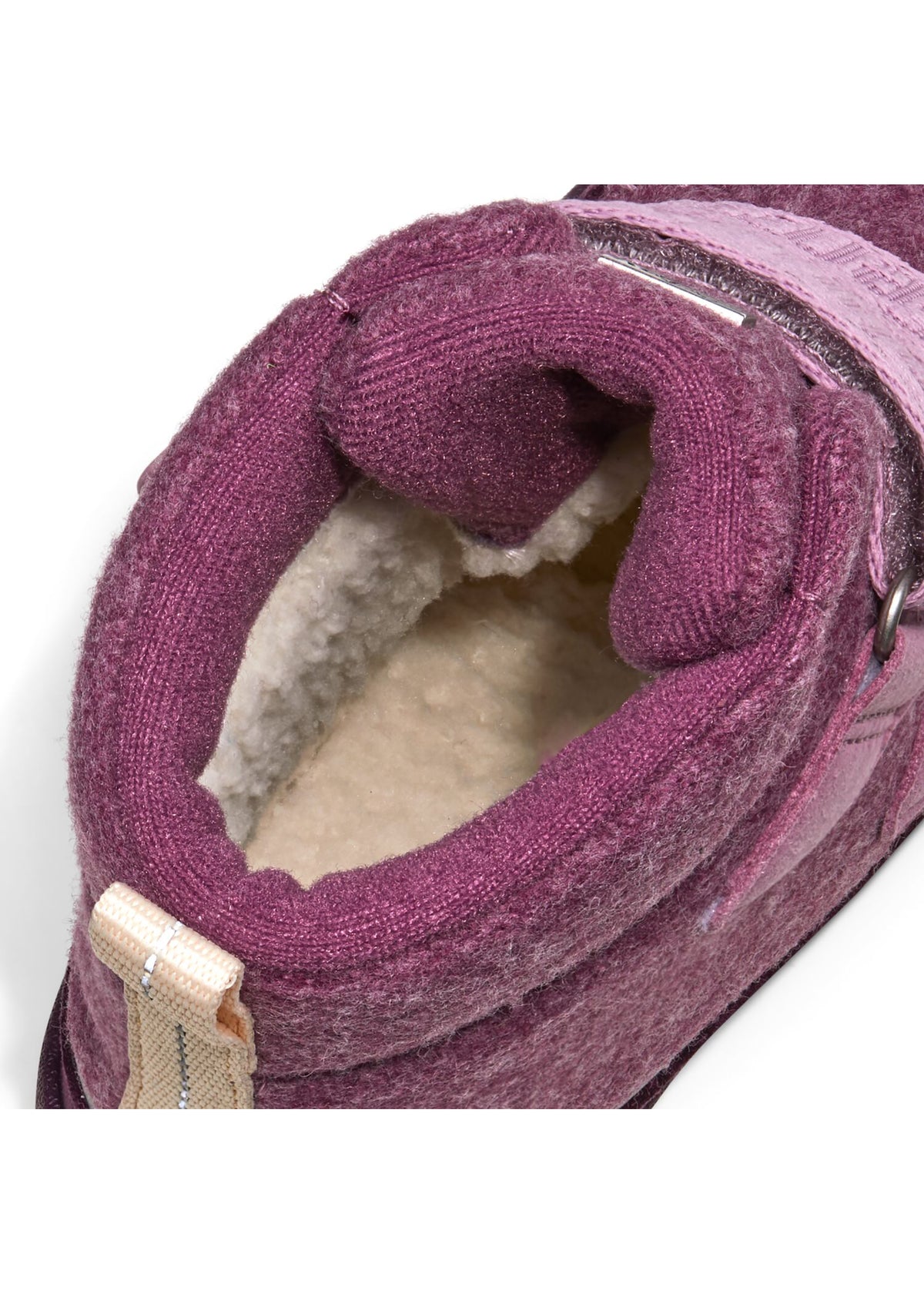 Lasten paljasjalkakengät - Wool Comfy Otter, talvikengät TEX-kalvolla - violetti, villa