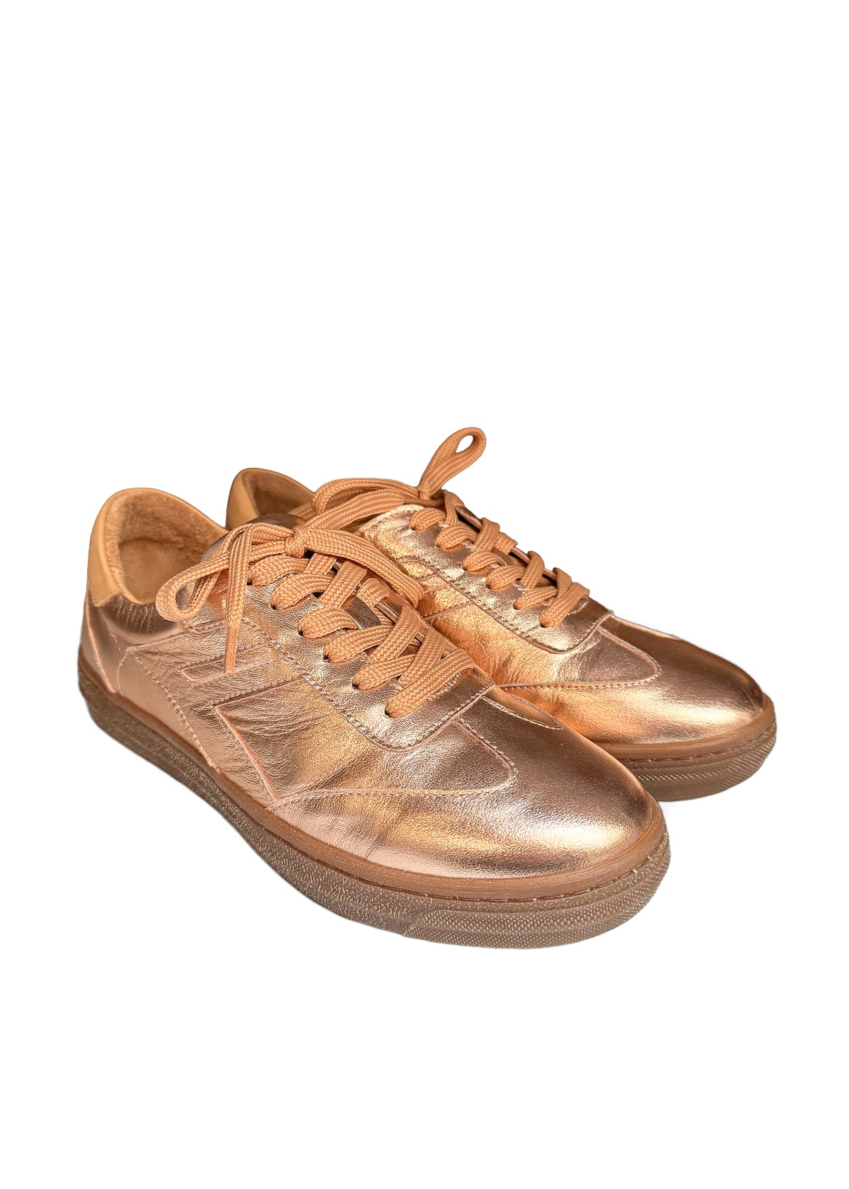 Matalavartiset tennarit - hohtava ruusukultainen nahka