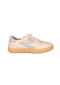 Low-cut sneakers - light pink leather, gray lightning bolts