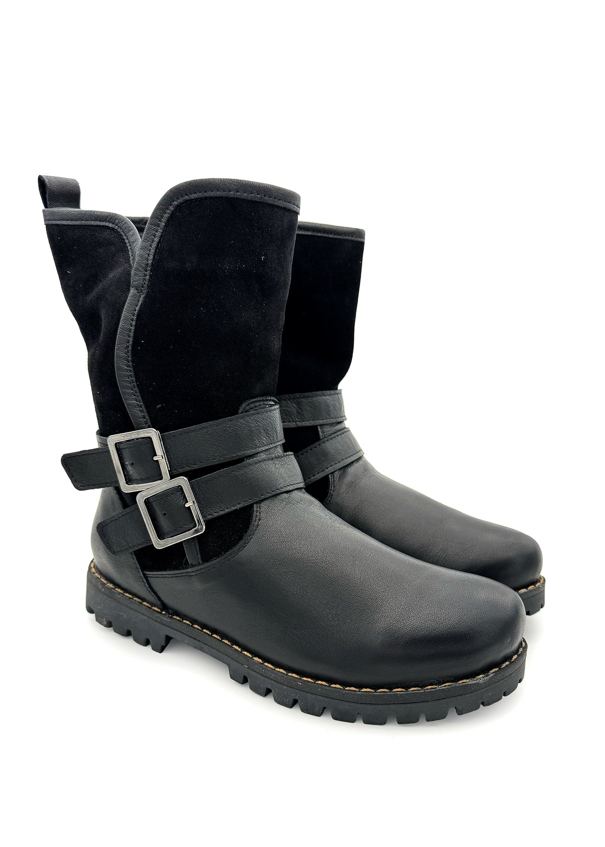 Talvinilkkurit - musta nahka, koristesoljet