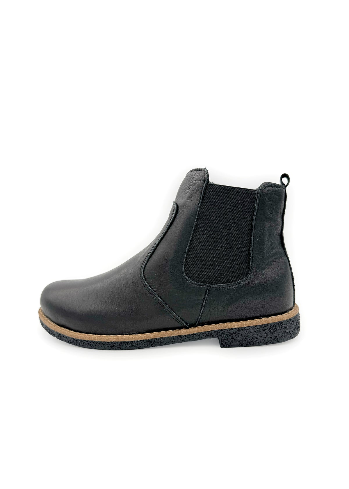 Chelsea ankle boots - black soft leather, low sole