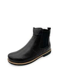 Chelsea ankle boots - black soft leather, low sole