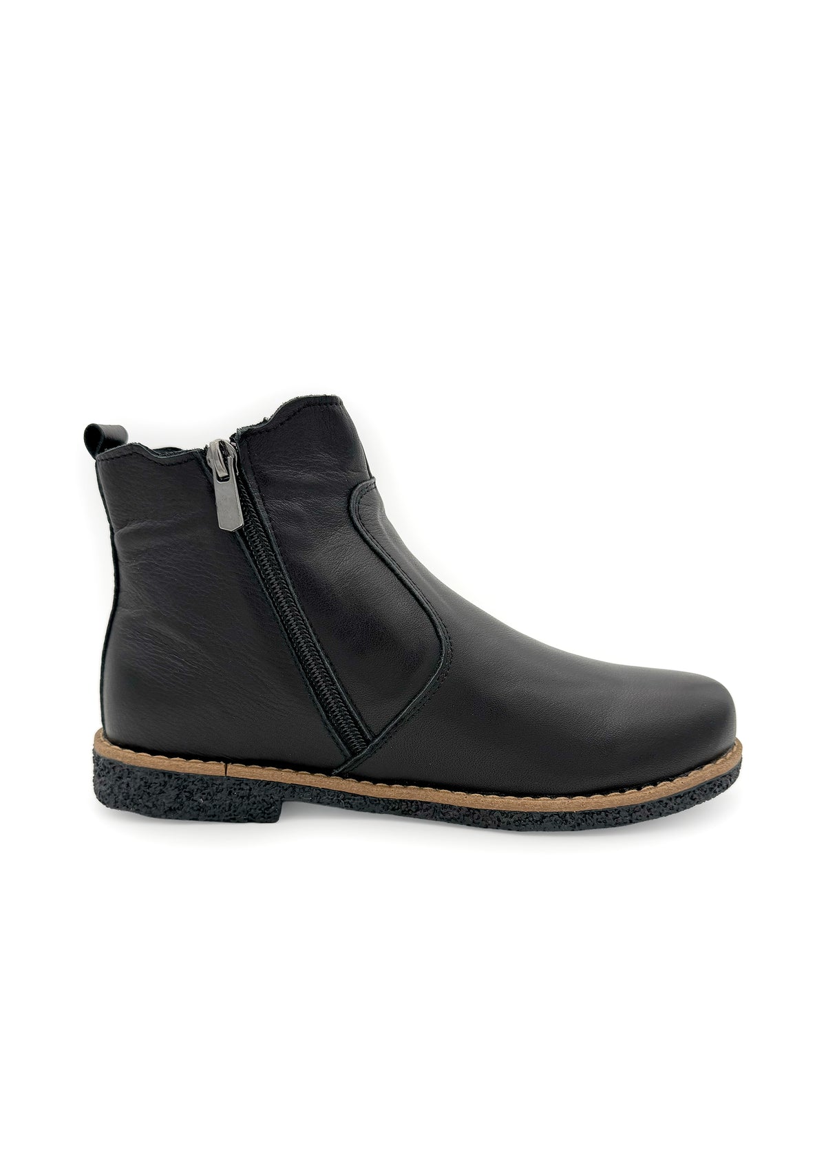 Chelsea ankle boots - black soft leather, low sole