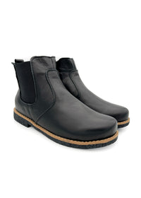 Chelsea ankle boots - black soft leather, low sole
