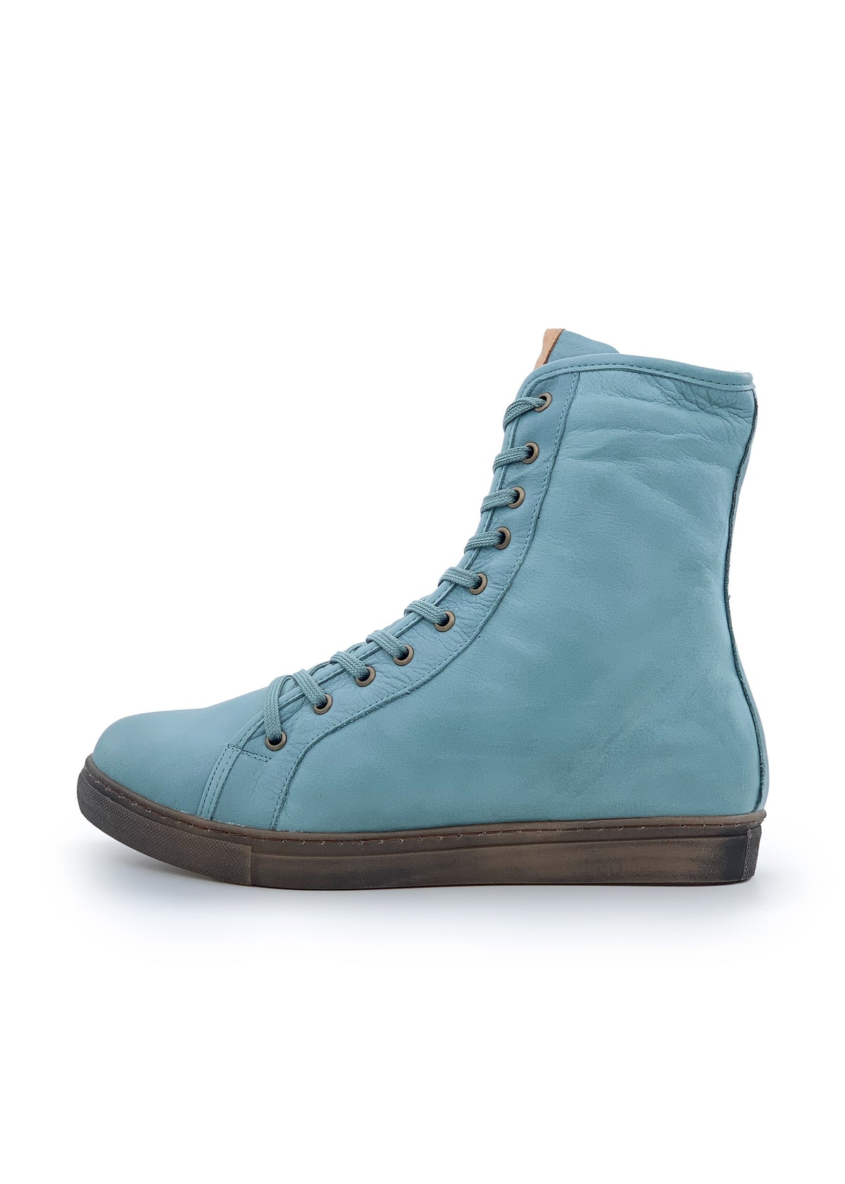 Winter ankle boots - petrol blue, brown sole