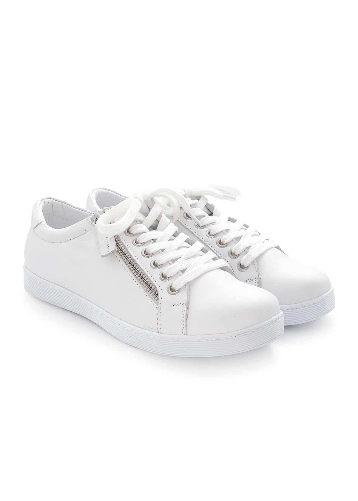 Andrea Conti Women's Low-Top Leather Sneakers - Soft, Comfortable Casual Shoes