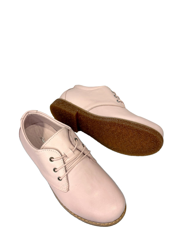 Kävelykengät - vaaleanpunainen nahka, pyöreät nauhat