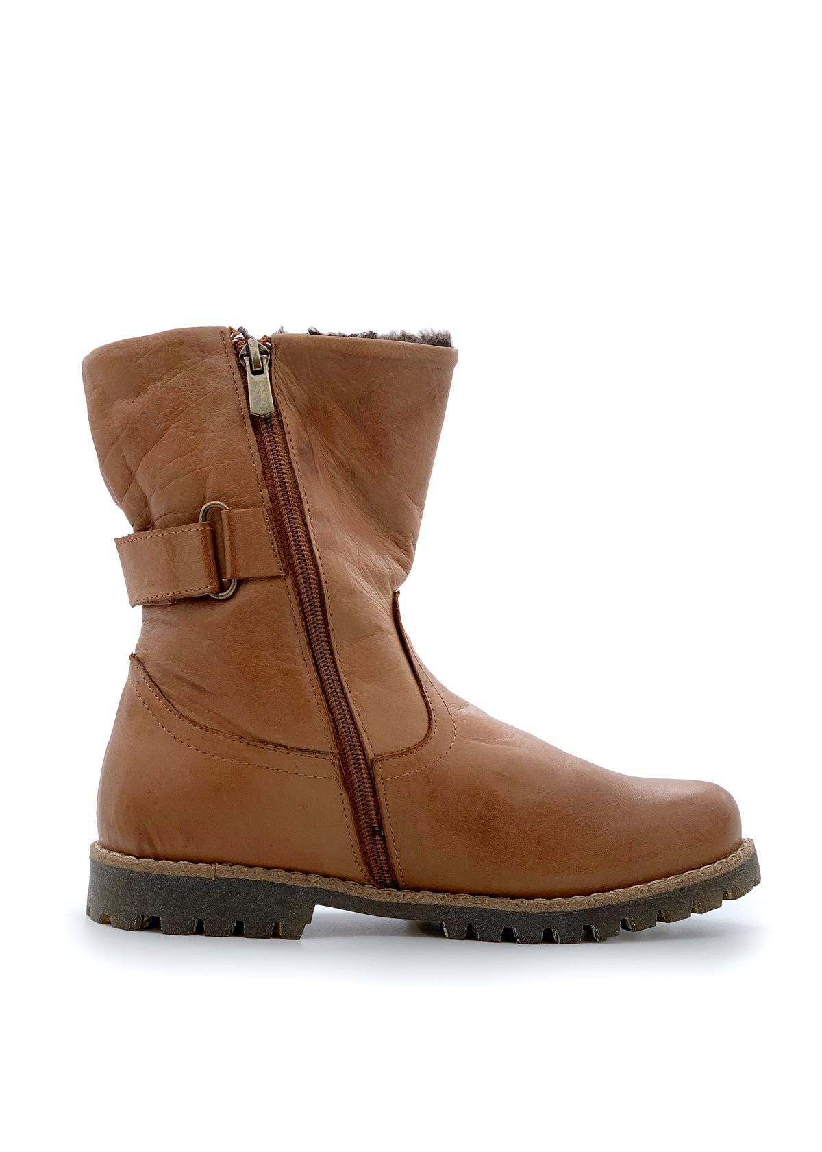 Winter ankle boots - cognac brown