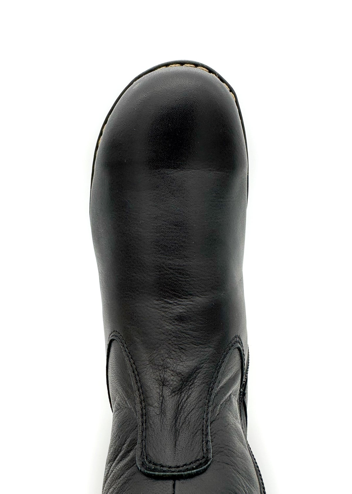 Boots - black soft leather, combat sole