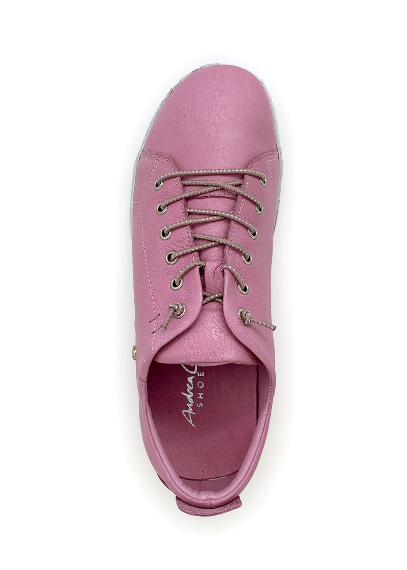 Low-top sneakers with elastic bands - lavender purple leather
