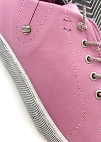 Low-top sneakers with elastic bands - lavender purple leather