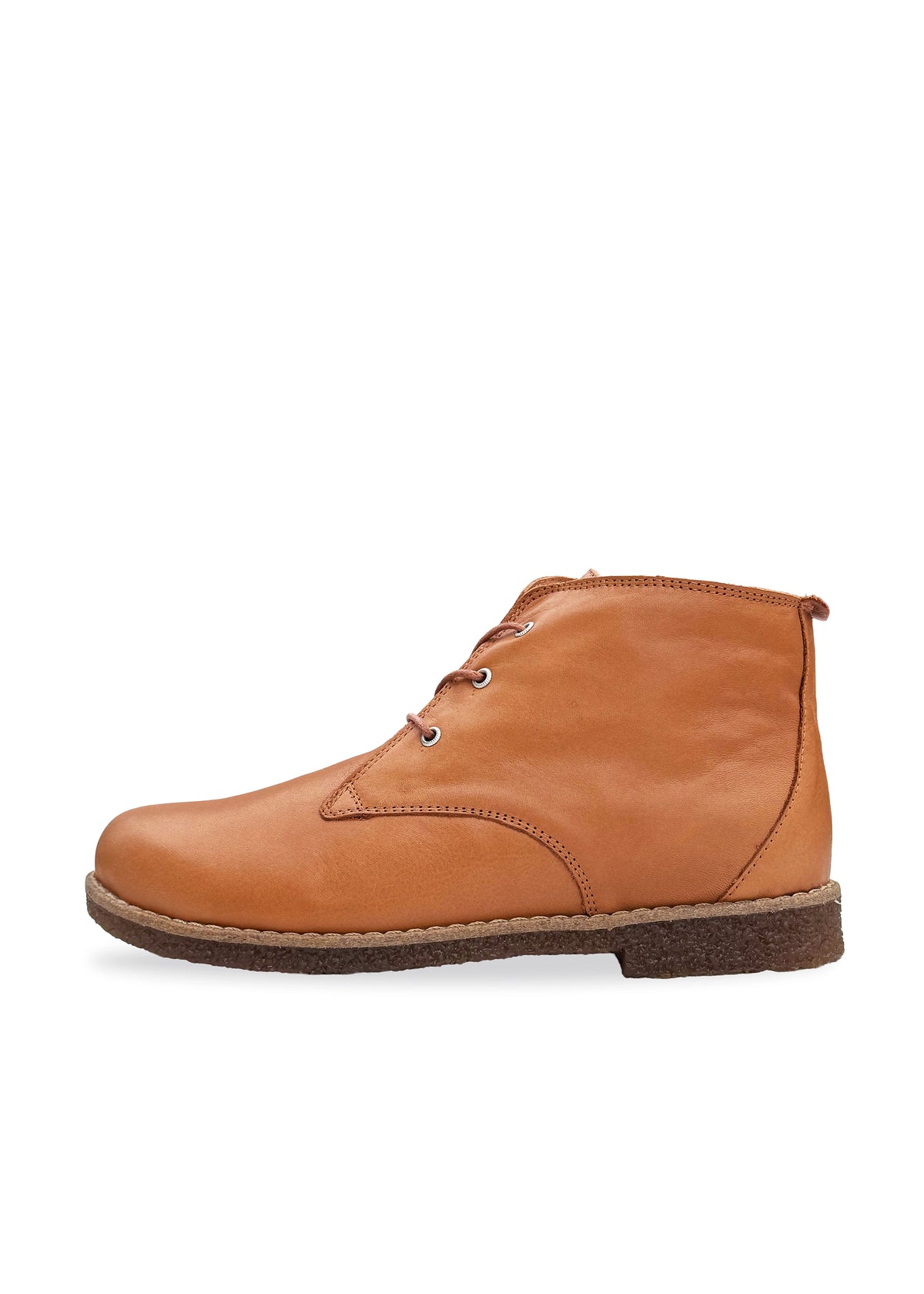 Walking shoes with low shaft - cognac brown leather