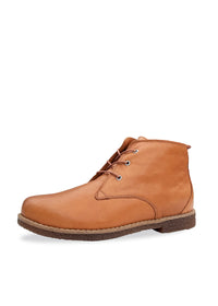 Walking shoes with low shaft - cognac brown leather