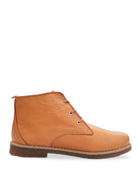 Walking shoes with low shaft - cognac brown leather